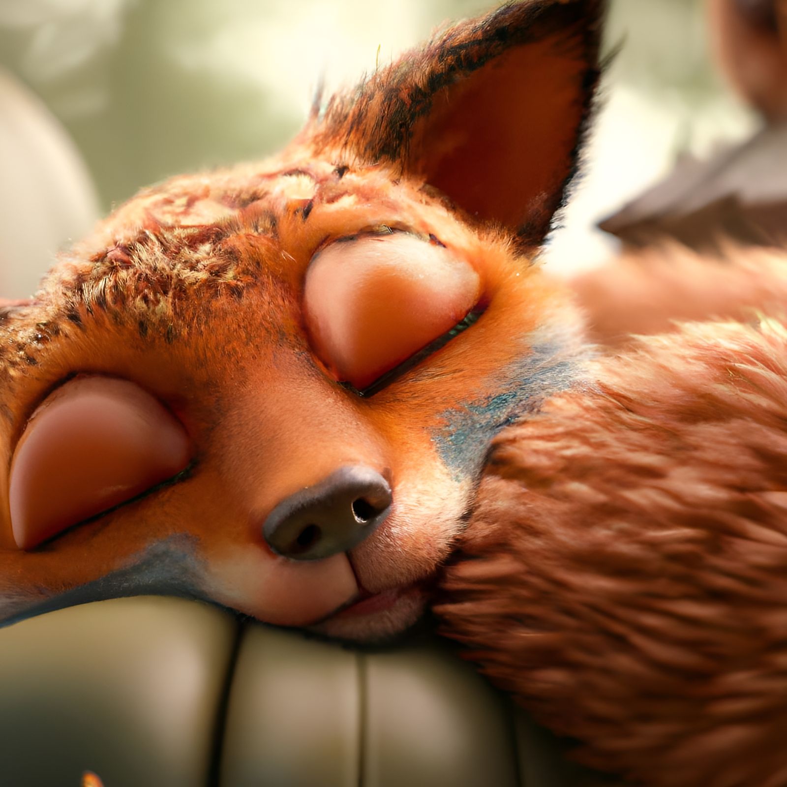 Adorable Sleeping Animal in 3D Rendered Style