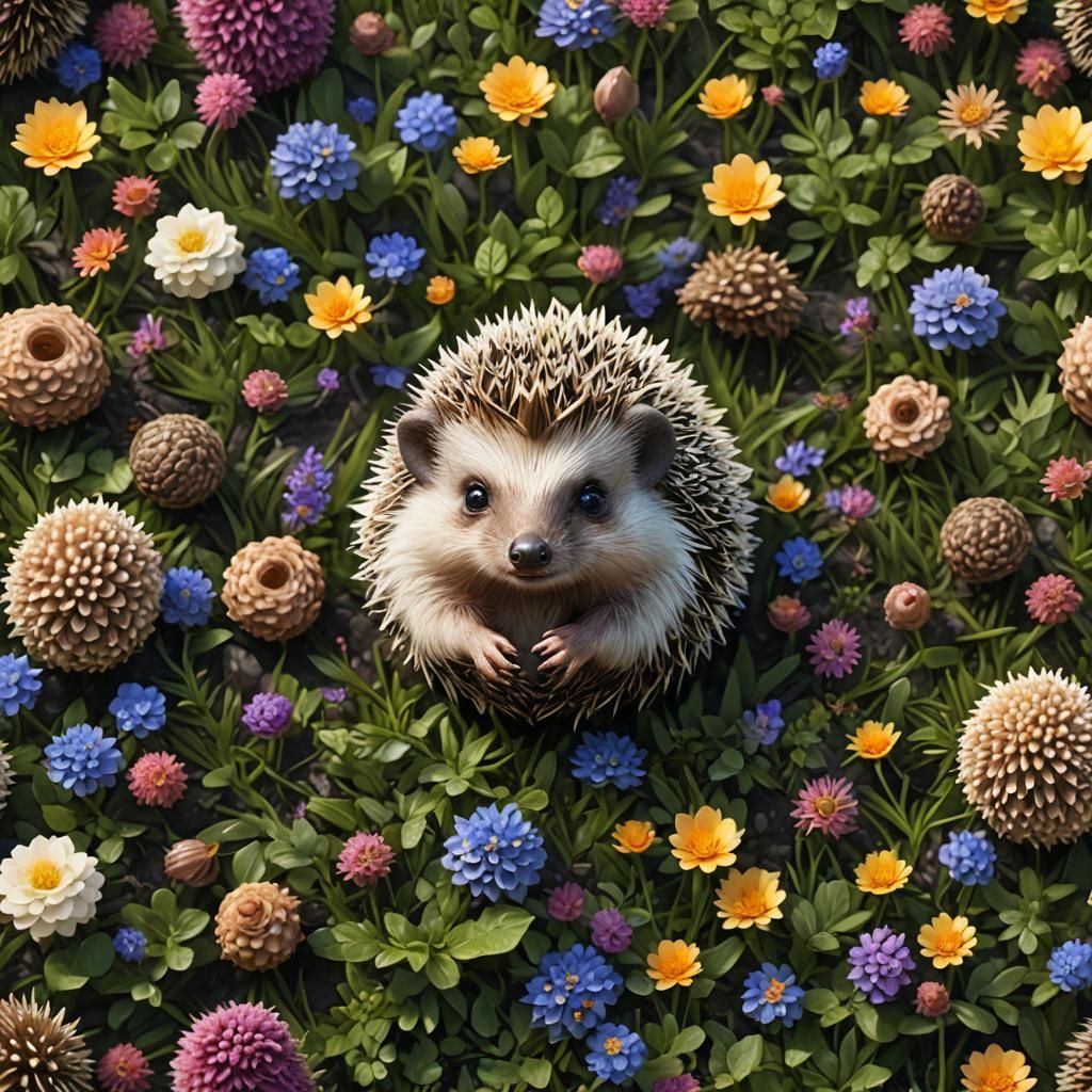 Adorable Baby Hedgehog in Detailed Matte Painting