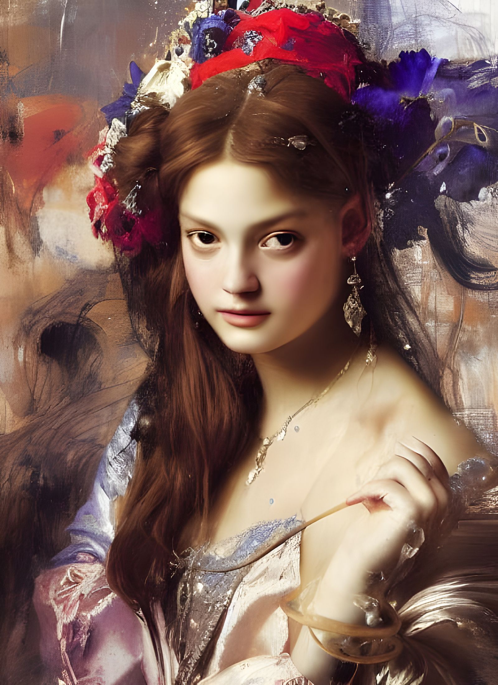 Beautiful Renaissance Princess Portrait in Classic Style