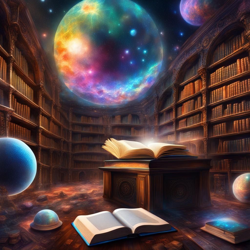 Astral Astronomy Book in Library: Cosmic Illustration