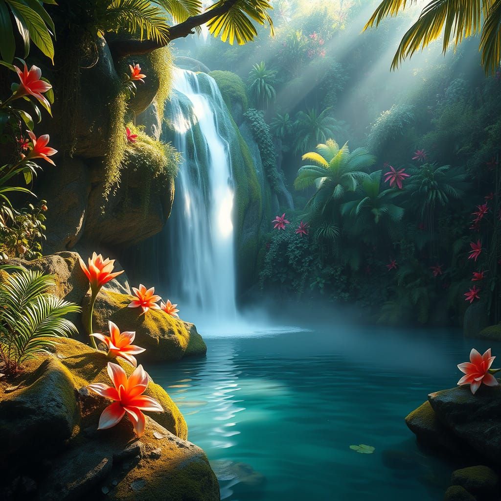 Tropical Oasis in Vibrant Colors