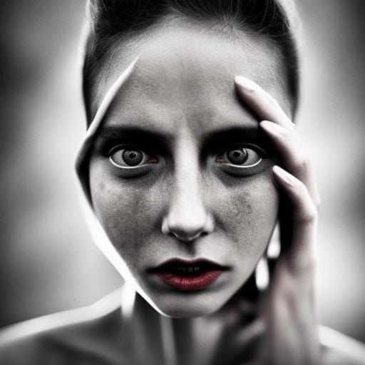 Demonic Queen Close-Up Portrait in Hyperrealism