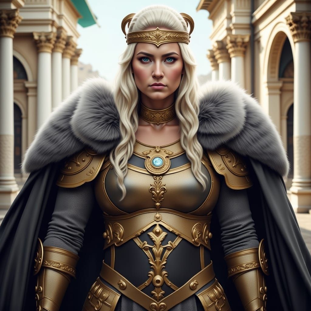 Cyberpunk Goddess of Ancient Rome