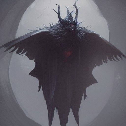 Sinister Bird Person in Fantasy Art Style