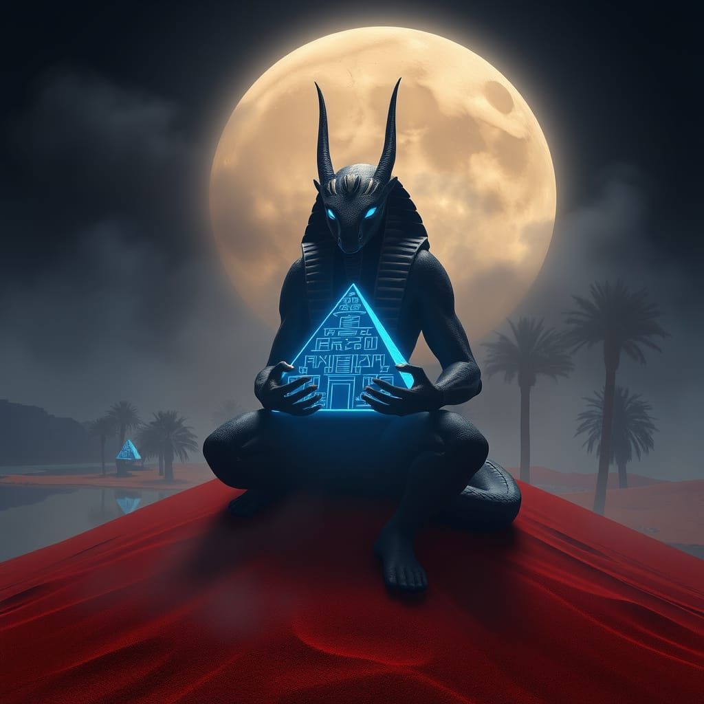 God Apep Reigns over Ancient Egypt in Dark, Ethereal Landsca...