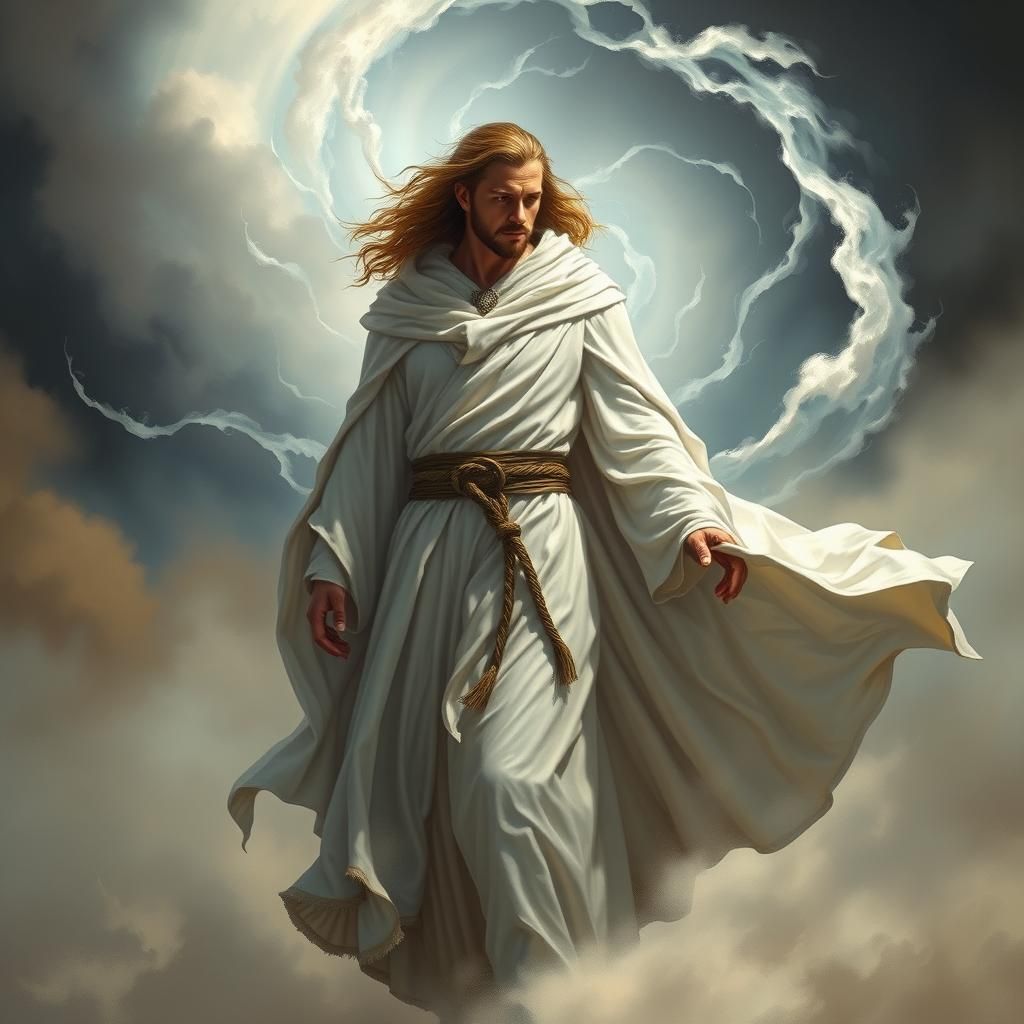 Ethereal Air Elemental King in a Surreal Realm