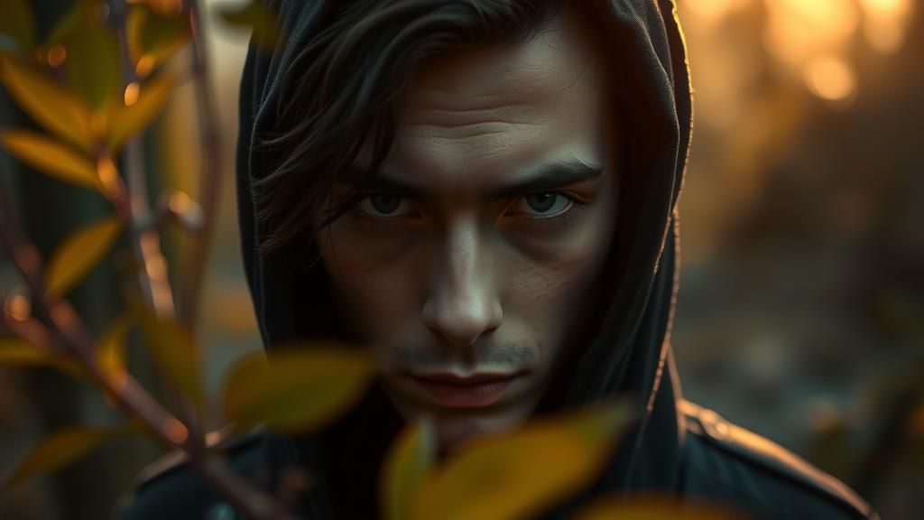 Enigmatic Figure in Golden Hour Light