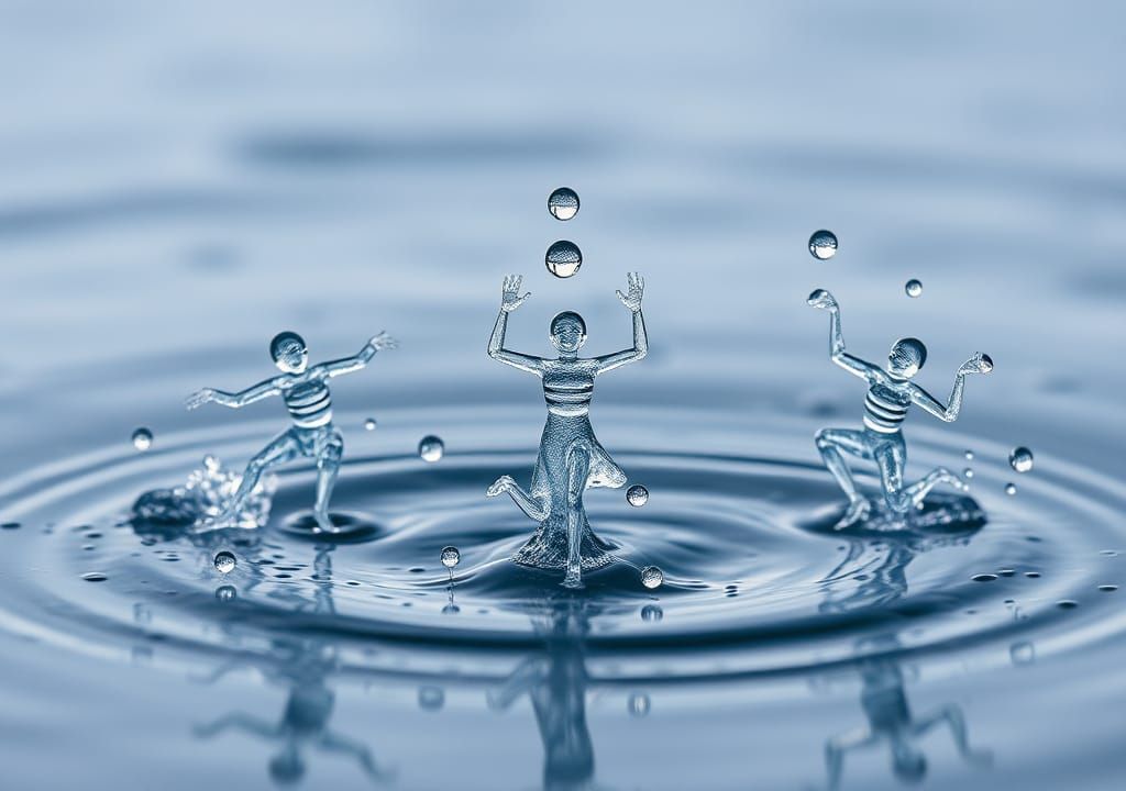 Ocean Dewdrops: Macro Water Figure Photography