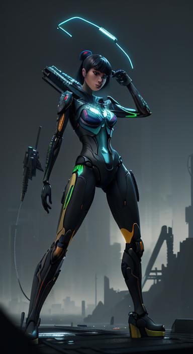 Nintendo Switch Girl: Cyberpunk Anime Key Visual