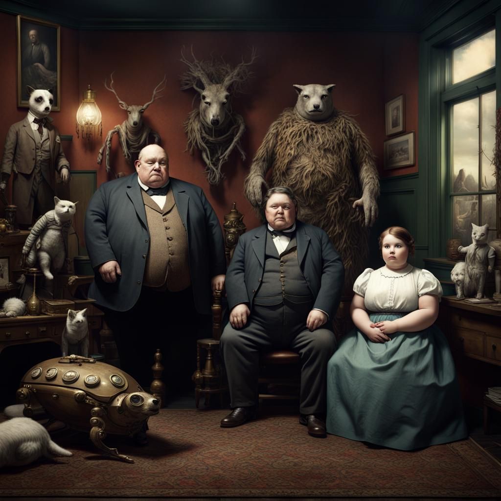 Creepy 1800s Family Portrait with Android