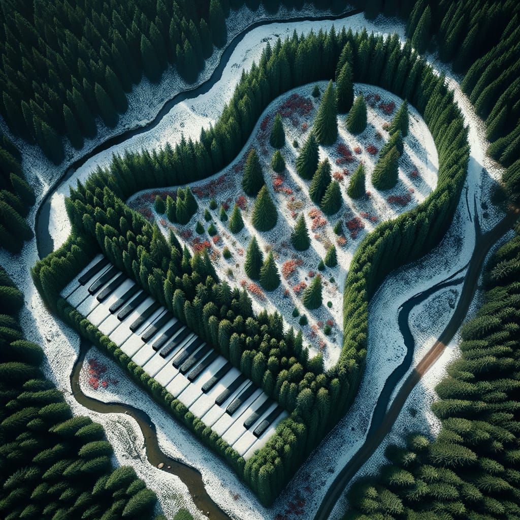 Forest Piano: Aerial View of Musical Landscape