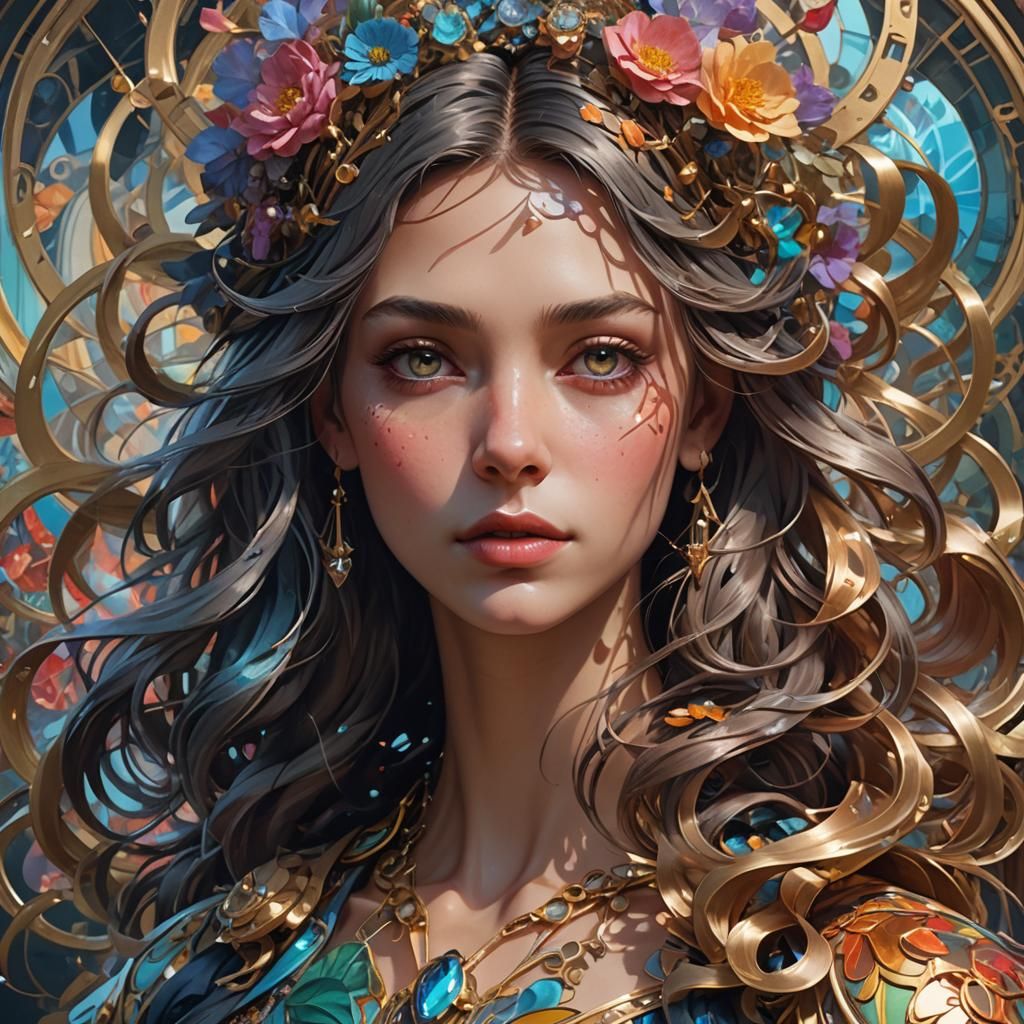 Surreal Head and Shoulders Portrait in 8k