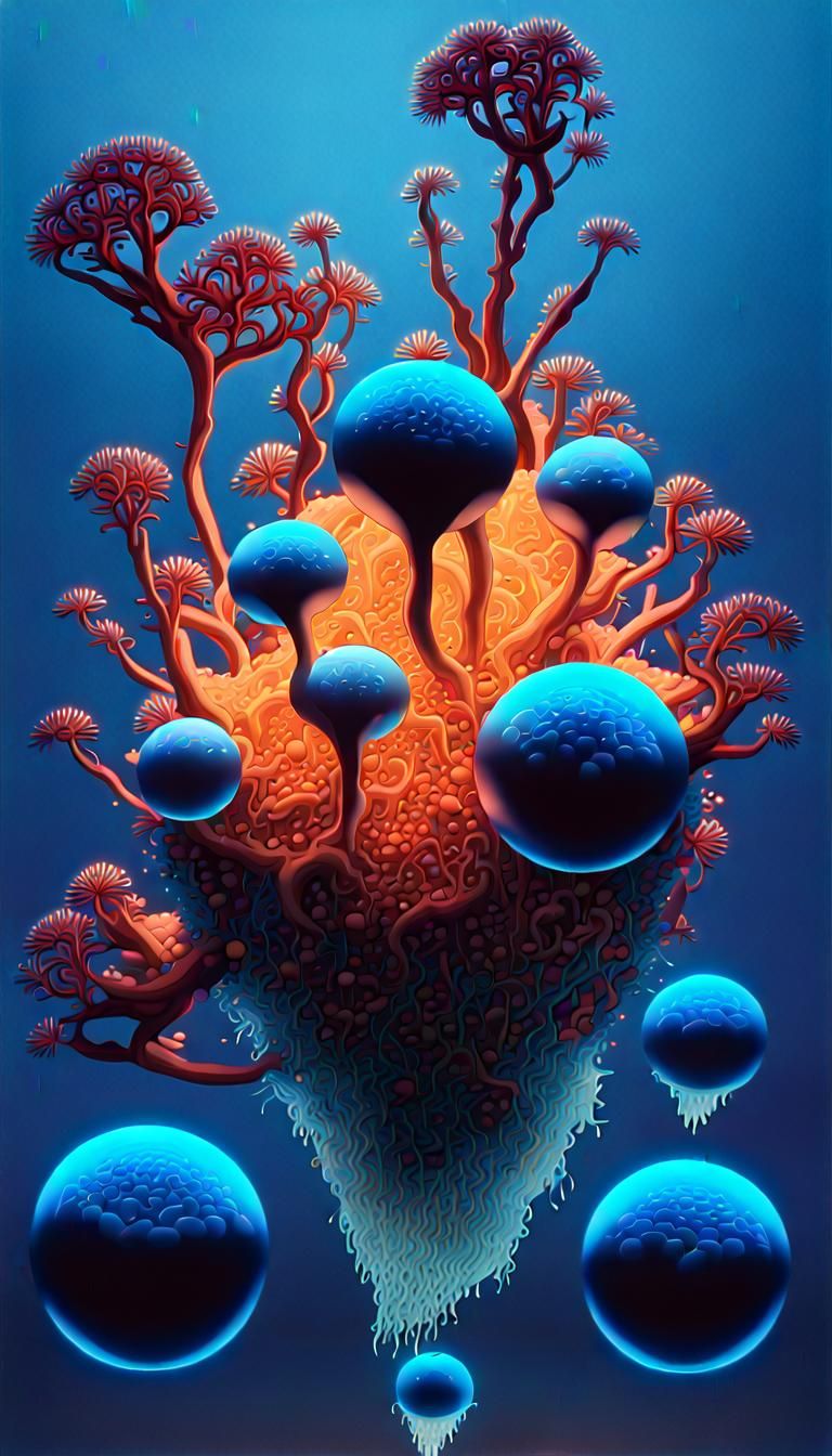 Electric Bioluminescent Organisms in a 3D Sphere