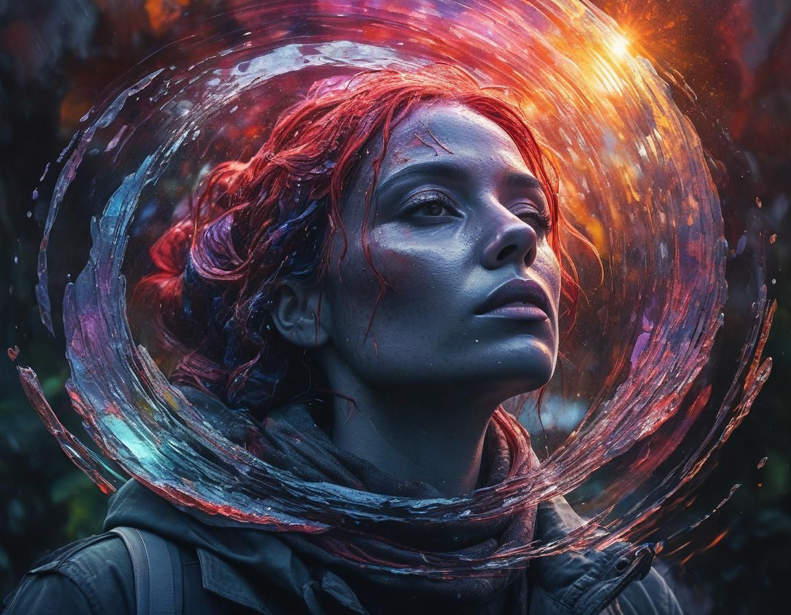 Ethereal Deluge: A Minimalist Digital Art Masterpiece