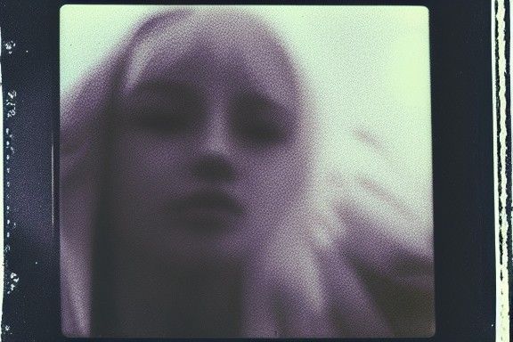 Angel in Rainy Sky: Polaroid Style