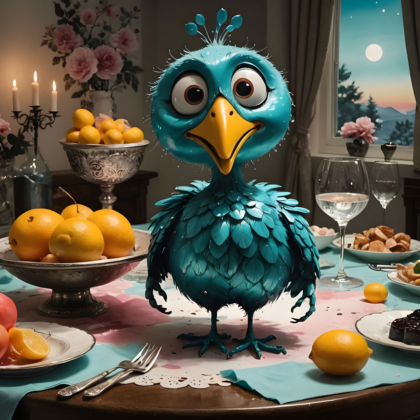 Sumi-e Portrait in Bauhaus Style