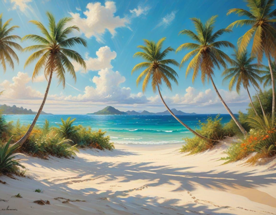 Impressionist Tropical Island Paradise