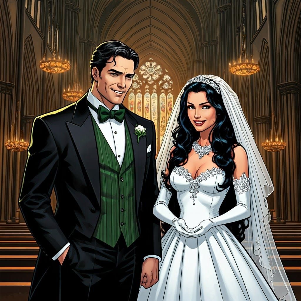 Victor Von Doom's Elegant Wedding Day in a Cyberpunk-Inspire...