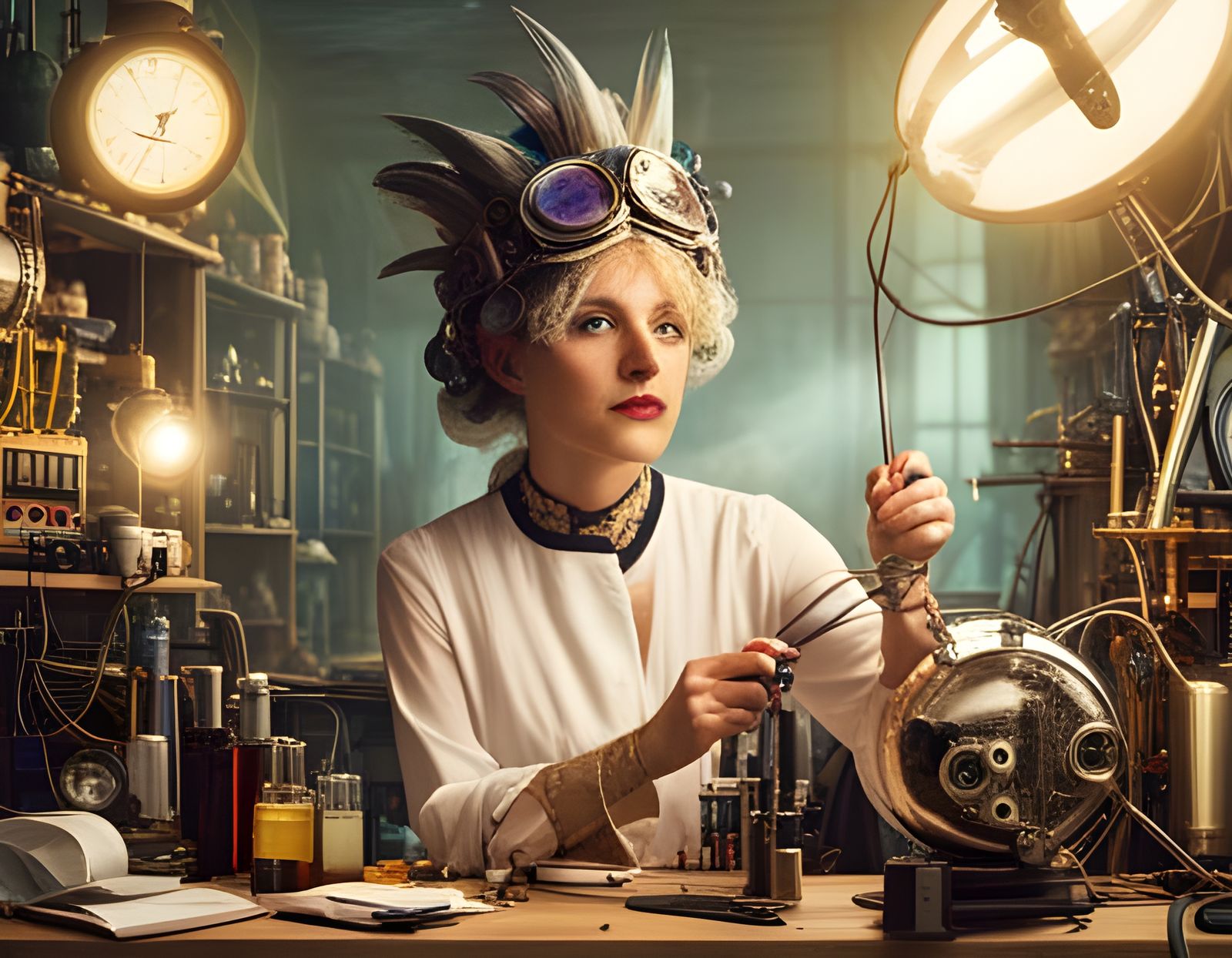 Mad Scientist in a Surreal Laboratory