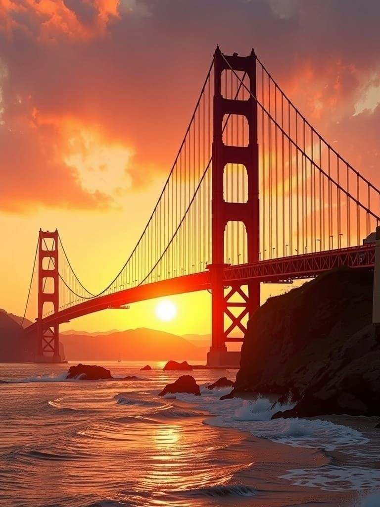 Sunset at the  Golden Gate Bridge