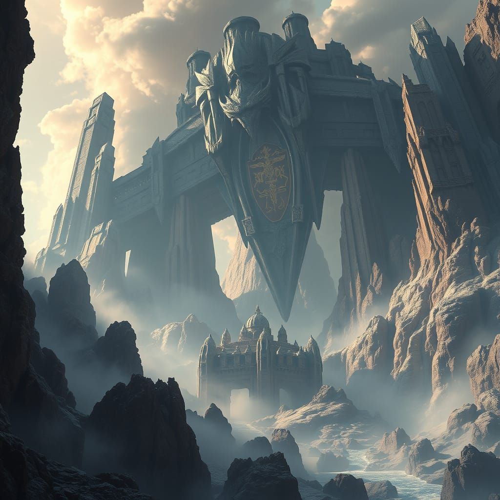 Epic Digital Landscape in Vibrant Cinematic Style