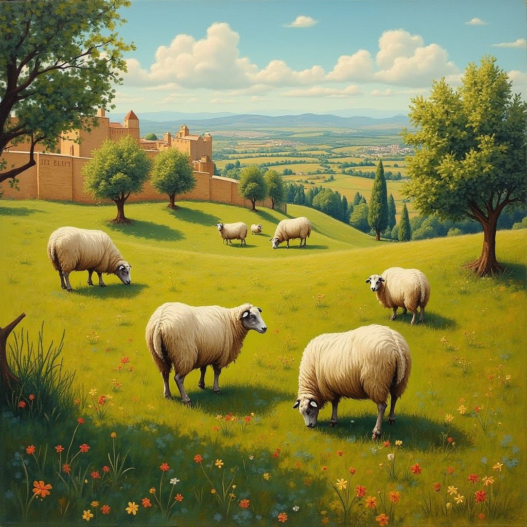 Sheep in a Biblical Landscape
