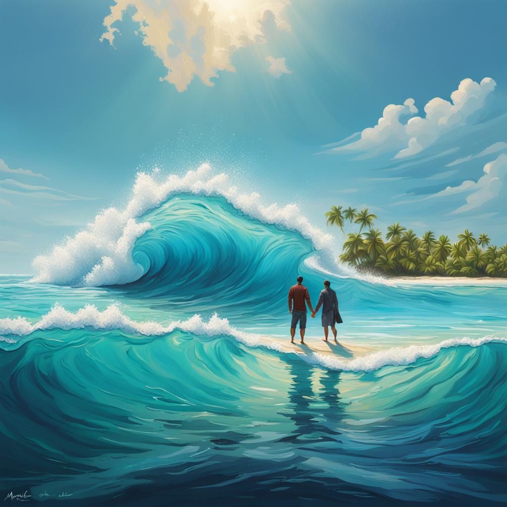 Maldives Island Oasis: Hyperrealistic Ocean View