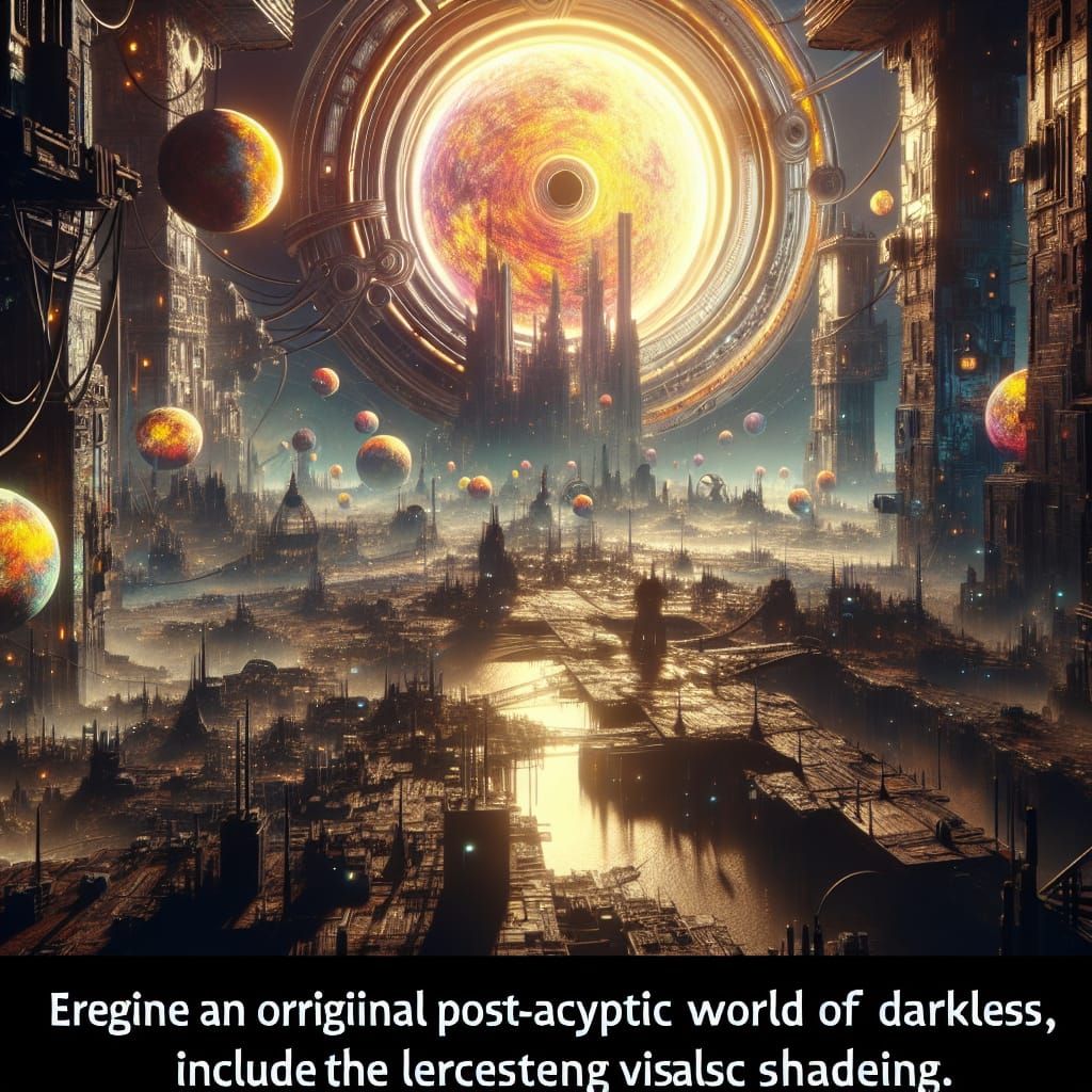 Vibrant Post-Apocalyptic World with Hopeful Glimmer