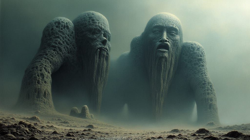 Colossal Stone Giants Frozen in Time