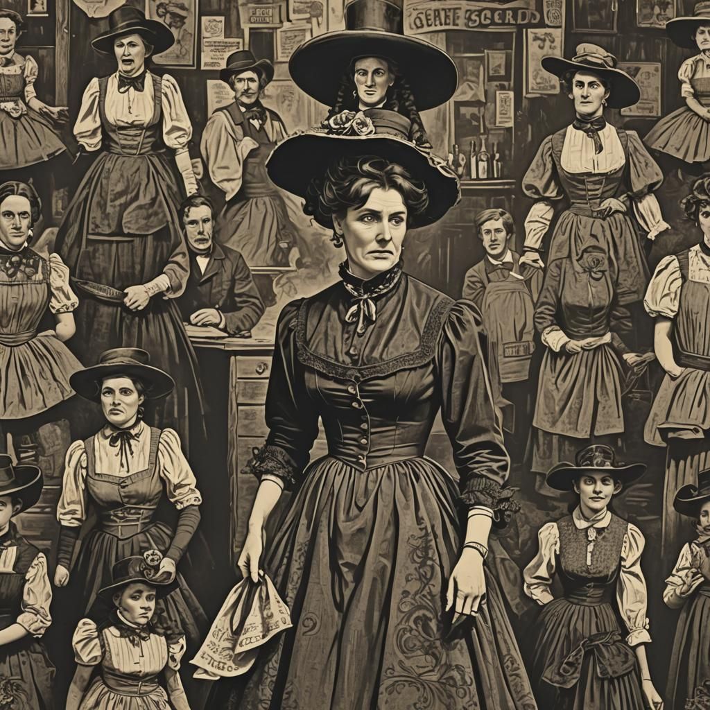 Frightened Saloon Lady in Haste