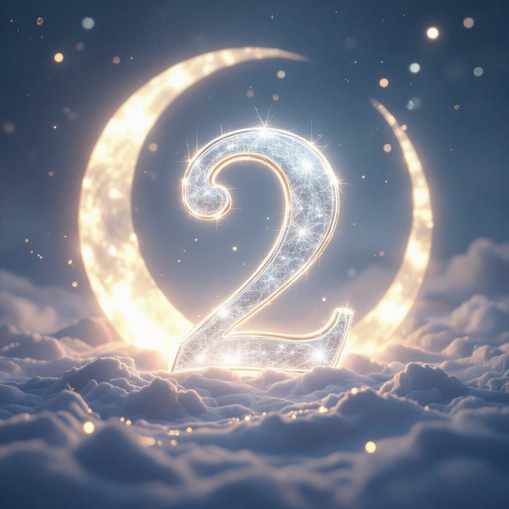 Mystical Silver Number Two with Moon Aura