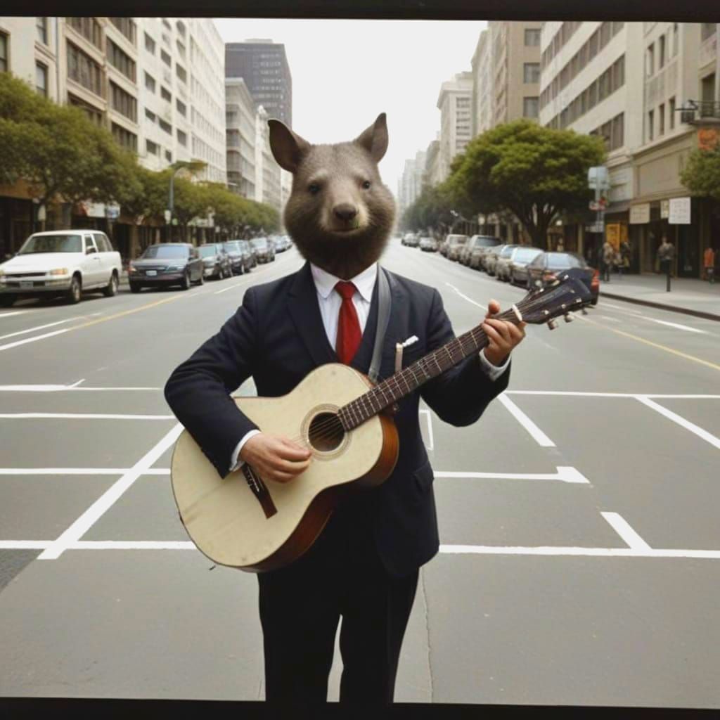 Hierophant Wombat Busking on San Francisco Street in Arbus S...