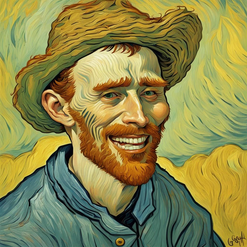 Distorted Smile: An Expressionist Portrait of Suffering