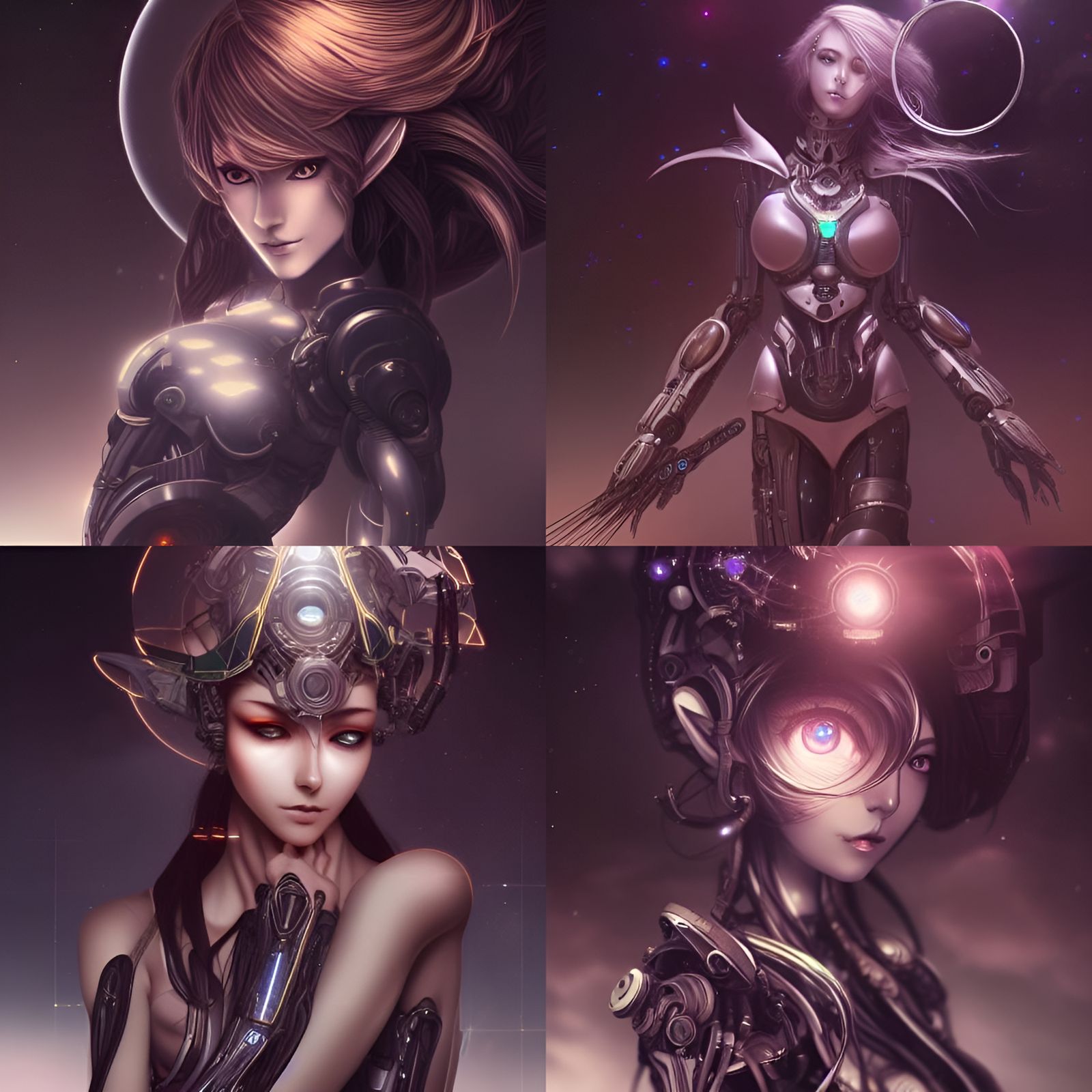 Elven Mech Goddess in Space, Anime Style