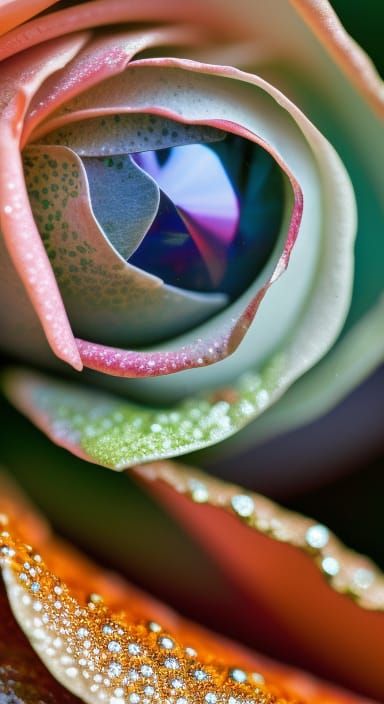 Topaz Gem in a White Glittery Rose