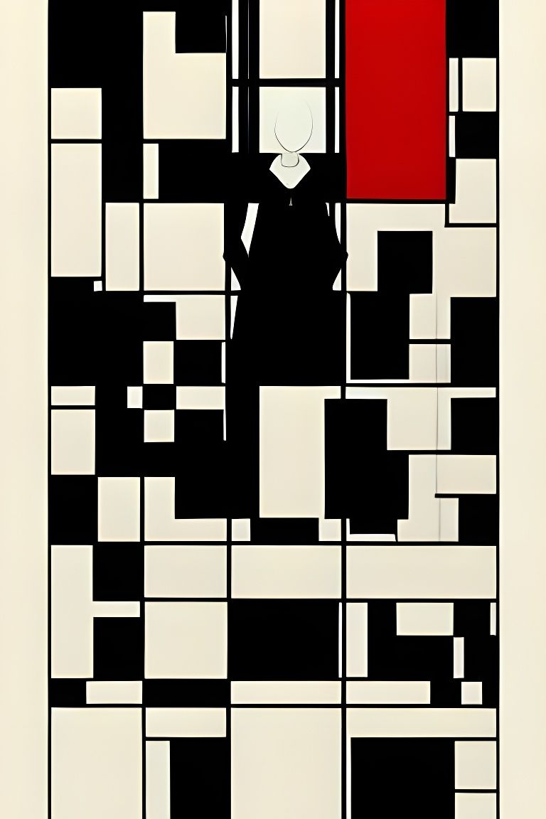 Abstract Geometric Art Inspired by Mondrian