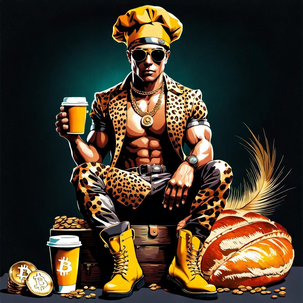 Leopard Human Hybrid Chef in Hyperrealistic Digital Art