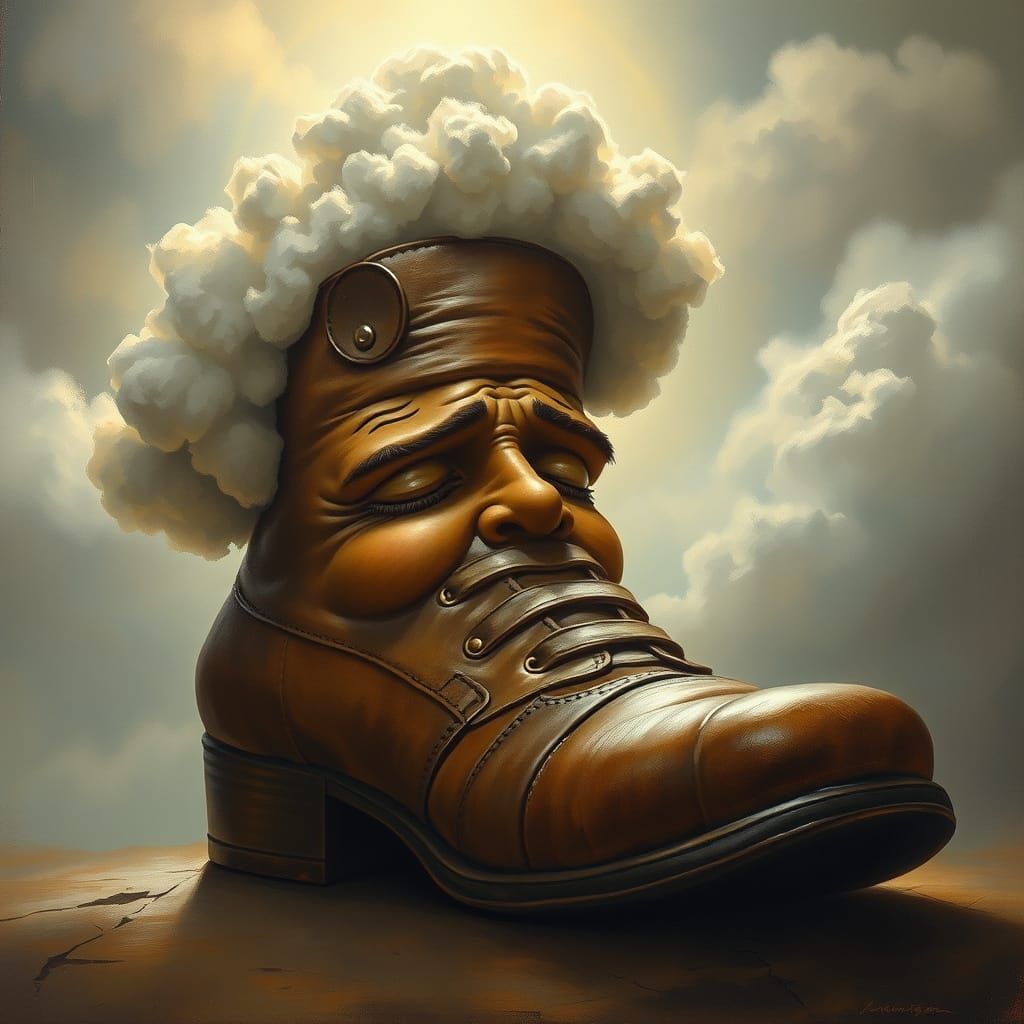 Old Shoe with Face in Divine Light