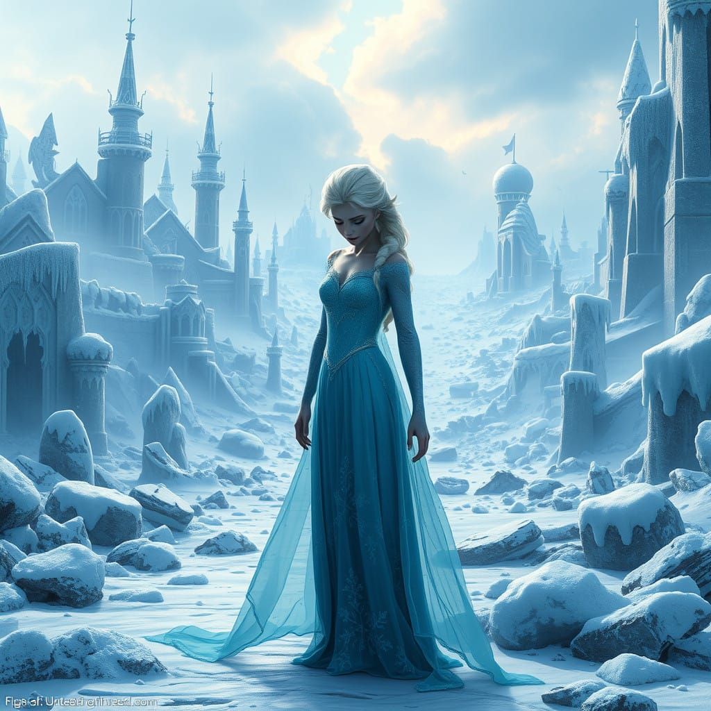 Frozen Kingdom in Ruin: Elsa's Sorrowful Legacy