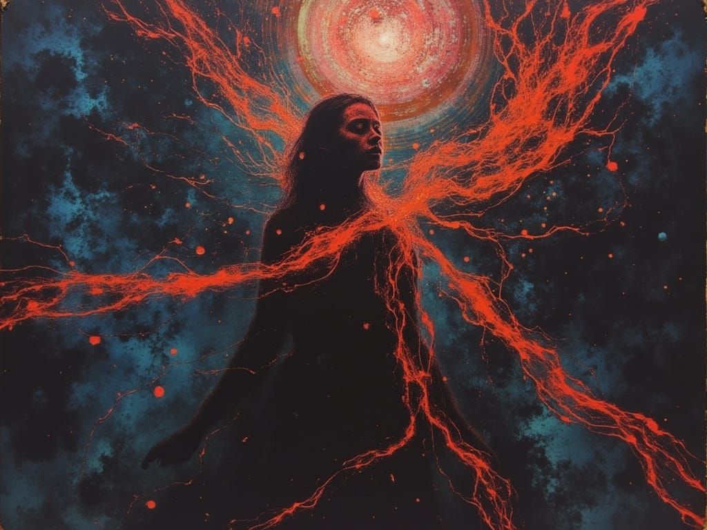 Ethereal Portrait of Longing in Dark Oil Paint