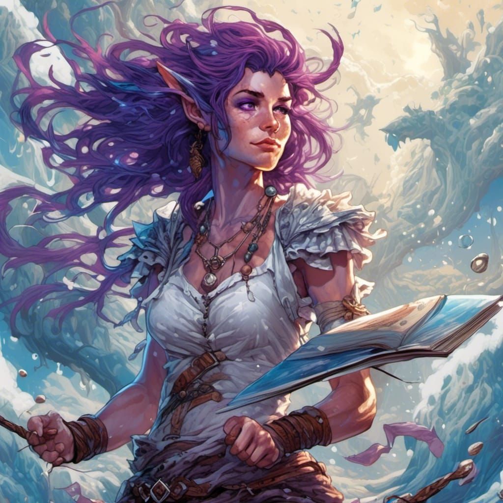 Female Satyr Bard in Comic Book Style