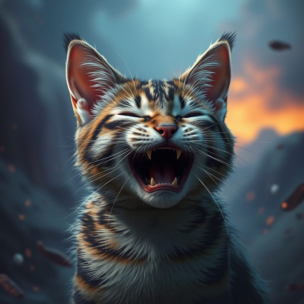 Ethereal Feline in a Whimsical Dreamscape