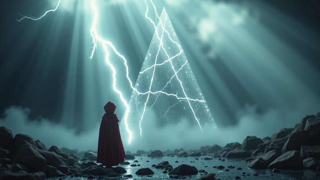 Mother Protects Children in Surreal Storm Art