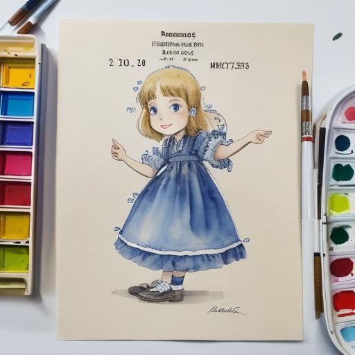 Child's Watercolor of Famous Patent Drawing