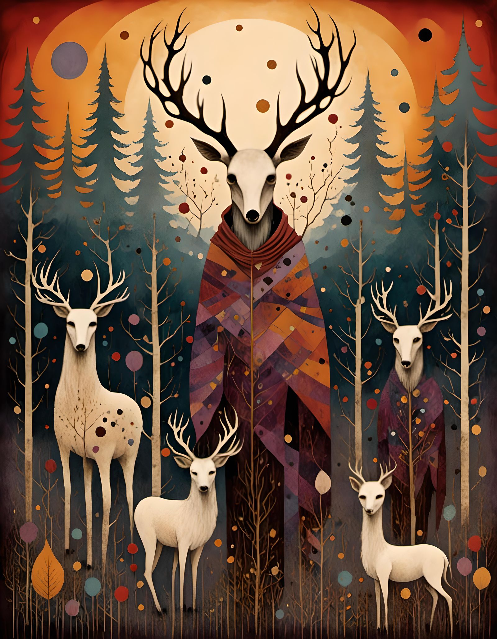 Sinister Druids Reach for Stars in Whimsical Gothic Style