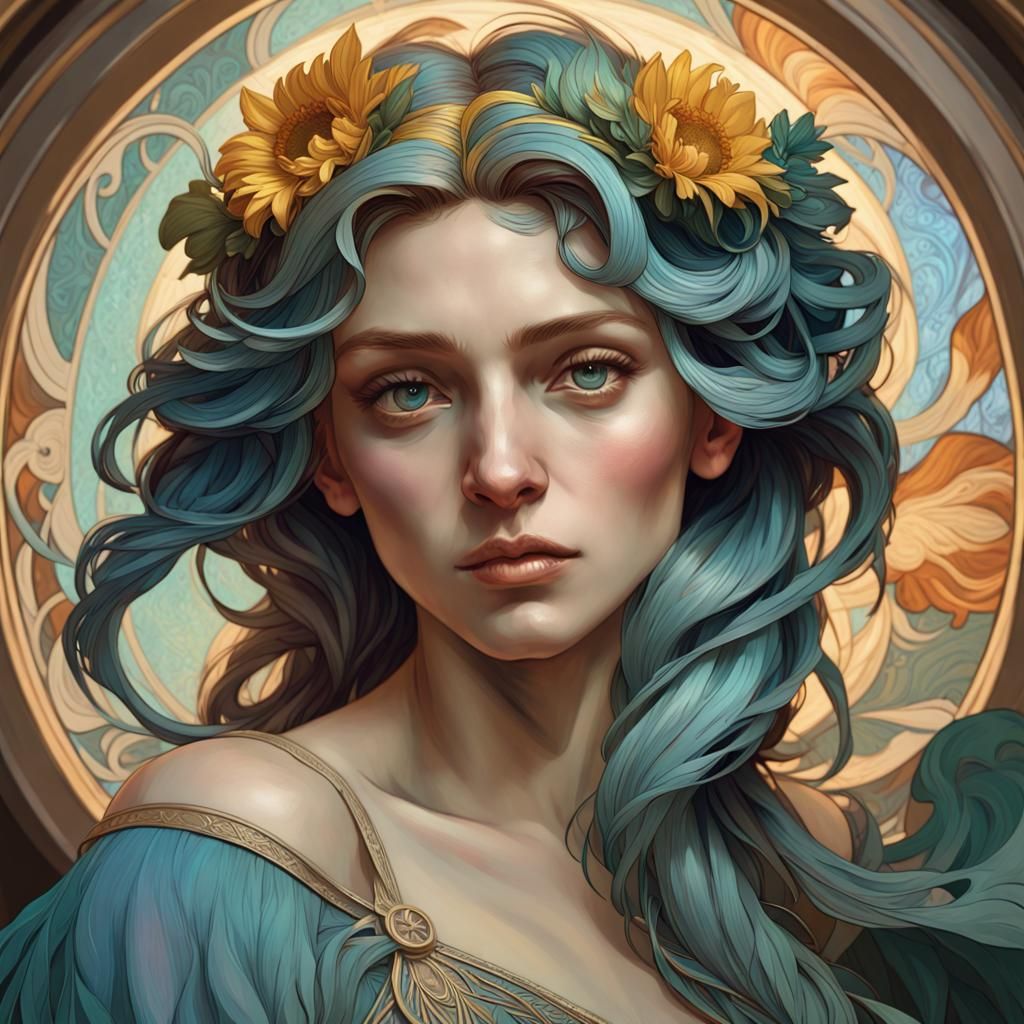 Morgana Portrait in Art Nouveau Style