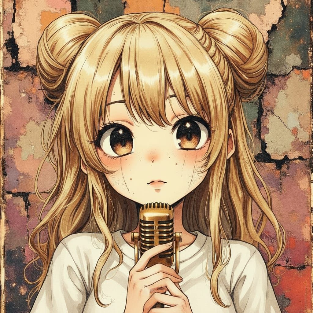 80s Anime Girl Sings Despite Illness