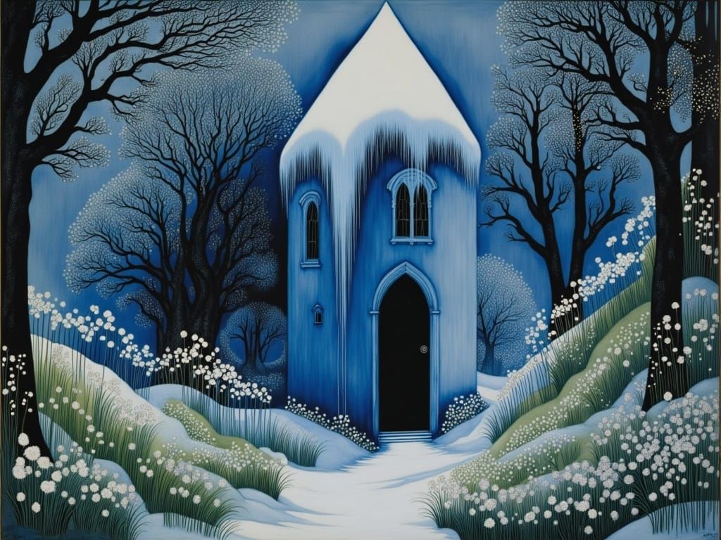 Enchanted Garden Awakening in Vibrant Ink Splash Art