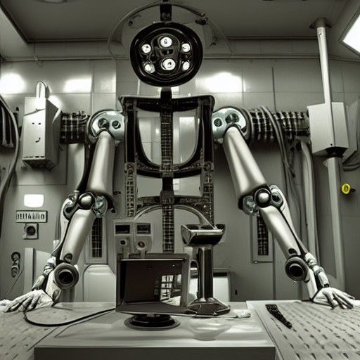 Ominous Sci-Fi Robot Lab: A Mechanical Horror