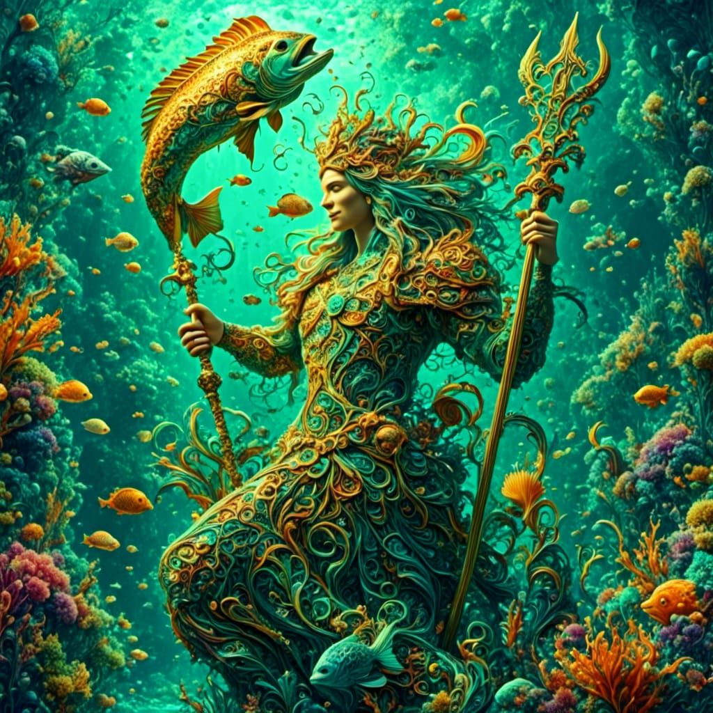 King Titan and Ariel in Underwater Fantasy
